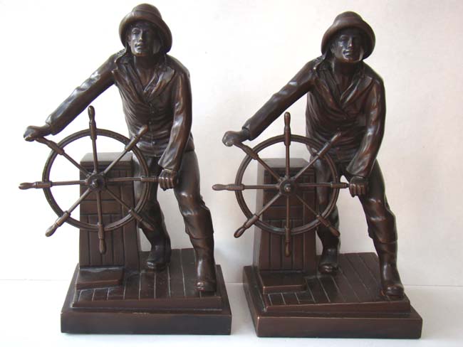 A fine early pair of Gloucester Fisherman bookends made by Jennings Brothers circa 1925